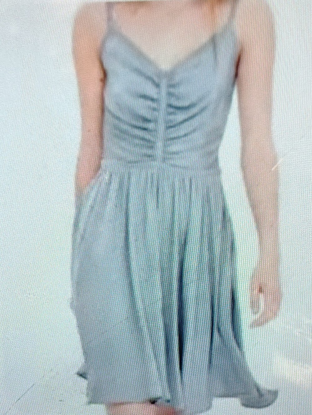 NWOT $169 Banana Republic Shirred Silky Dusty Blue Cocktail Dress Sz 0